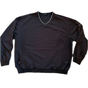VTG Nike Jacket Mens Large Black Windbreaker Golf Outdoors Pullover Sweater